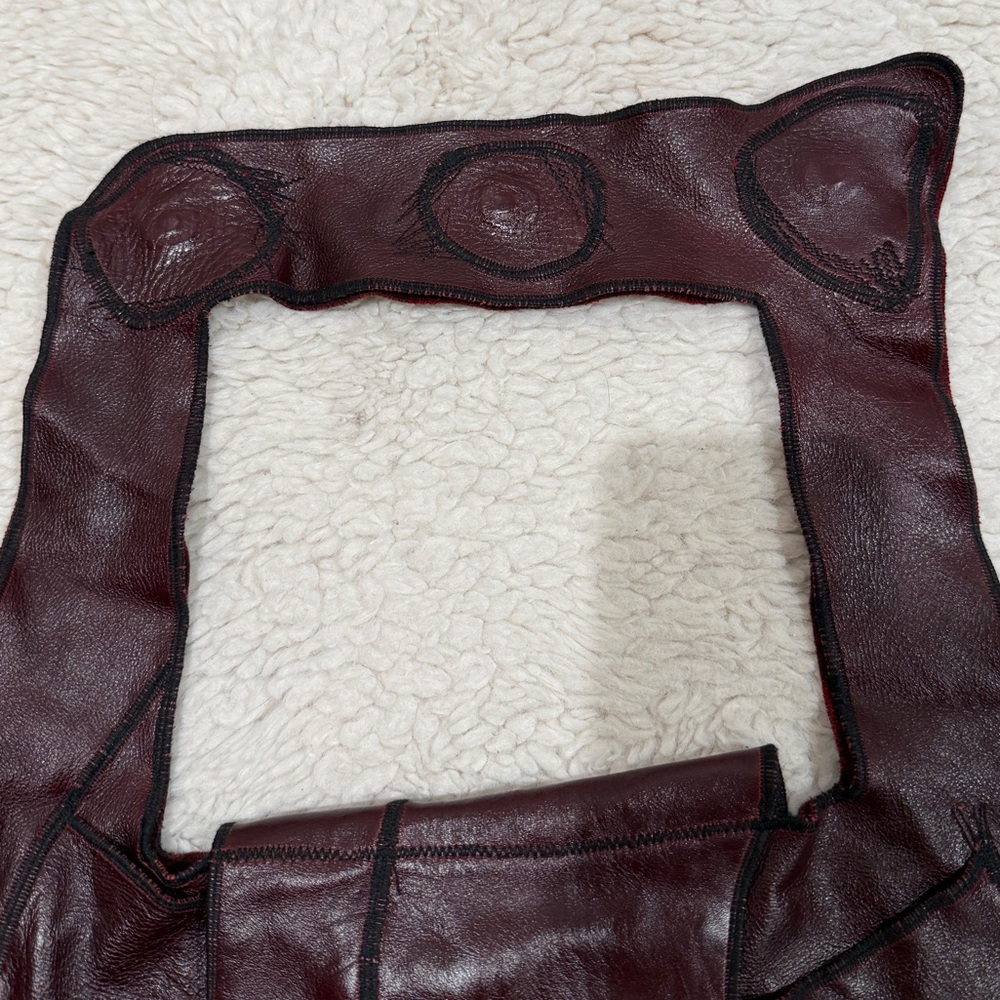 ‼️SOLD‼️(h(om)e) Heather Hambrecht Shoulder Bag Burgundy Organic Distressed - Picture 14 of 14